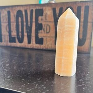 Yellow Calcite Tower | Yellow Onyx Natural Stone Crystal Point Obelisk Wand